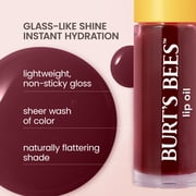 Burts Bees Plum Twilight Lip Oil Gloss with Wand Applicator, 0.15 oz.