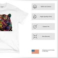 thumbnail image 4 of Tee Hunt Dean Russo Colorful Siberian Tiger T-Shirt Wild Big Cat Men's Tee, White, X-Large, 4 of 5