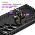 thumbnail image 3 of ELEHOLD Hybrid Rugged Case for Samsung Galaxy S25 Ultra Full Body Protection with Metal Magnetic 360° Rotating Ring Holder Kickstand Shockproof Heavy Duty Case for Samsung Galaxy S25 Ultra,Black, 3 of 6