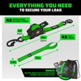 thumbnail image 4 of Rhino USA 1" x 10' Retractable Ratchet Straps 1,209lb Break Strength (Green 4-Pack), 4 of 6