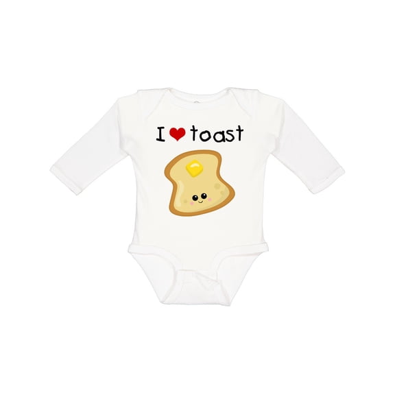 Inktastic I Love Toast Boys or Girls Long Sleeve Baby Bodysuit