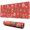 Red Christmas Gingerbread Man Pattern, variant on Red Christmas Golden Reindeer Pattern Extended Large Mouse Pad, Gaming Desk Pad with Non Slip Base & Stitched Edges, Smooth Polyester Gifts for Birthday Christmas Thanksgiving,31.5"x11.8"