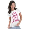 thumbnail image 4 of Live Laugh Love Llama Alpaca Humor Womens Slim Fit Graphic Tee Brisco Brands L, 4 of 5