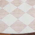 thumbnail image 3 of SAFAVIEH Santa Clara Elwyn Checkered Polyester Machine Washable Area Rug, Ivory/Beige, 6' x 6' Round, 3 of 7