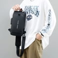 thumbnail image 3 of Qarigey Bolso de hombro individual de poliéster para hombre, riñonera de repuesto de Color sólido con cremallera antipérdida, elegante y portátil Bolsas de mensajero y de hombro Gris Qarigey AP018579-02, 3 of 6