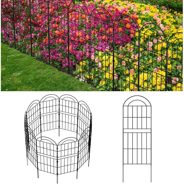 Decorative Garden Fence .in(H) x .ft(L) Animal Barrier Fence Rustproof Metal Fencing for Yard Dog Rabbits Wire Section Garden Edging Border for Yard Patio Garden