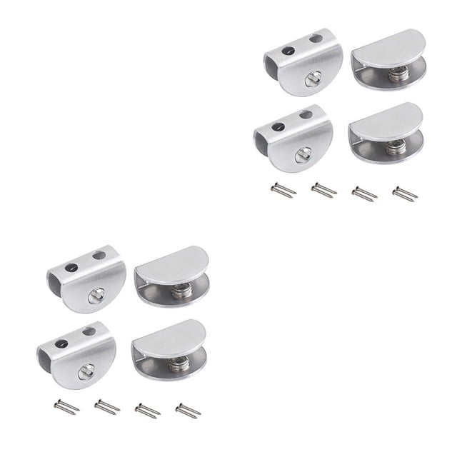 sweethay Household Office Hotel Glass Clamp Bathroom Shelf Hardware Bracket Fixing Room Panel Holder Accessory Living Door Tool No.01 28*19*38mm 2Conjunto