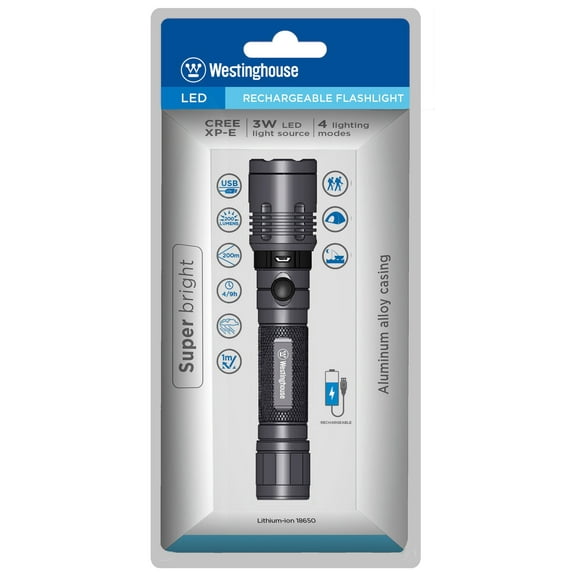 Westinghouse 3 Watt Cree Rechargeable Aluminum Flashlight