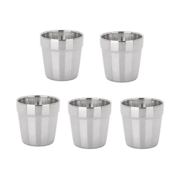 4 Pieces Stainless Steel Cups Pint Cup Mug Kids Tumbler 180ml , 4PCSSilver, 7x7x7.3cm