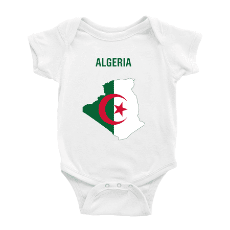 

Algeria Map Flag Cute Baby One-pieces (White 3-6 Months)
