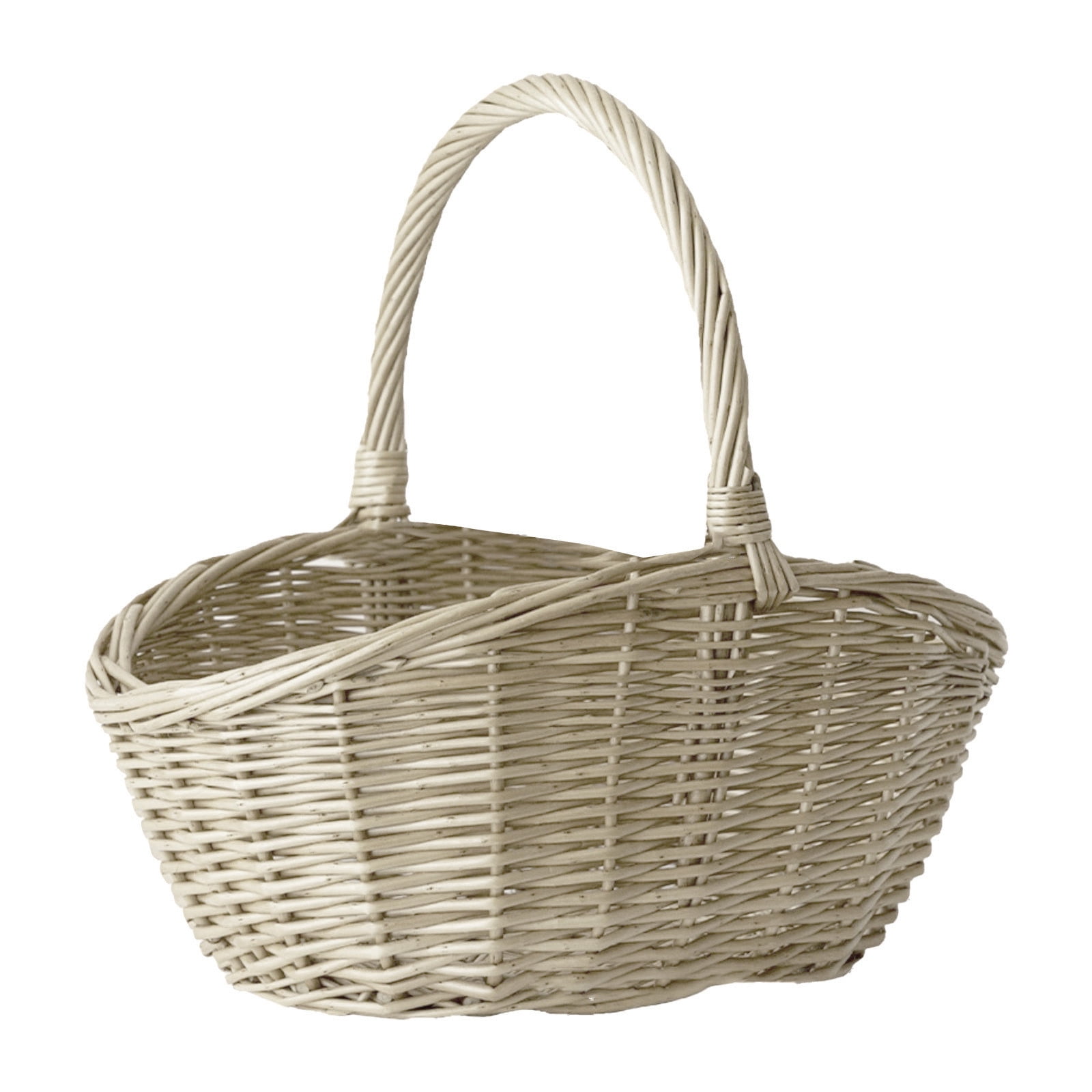 UJMNHYGT Handwoven Wicker Harvest Basket with Handle, 9.06x7.09x8.27 Inch Rattan Woven Storage Basket for Garden Fruit Vegetables Picnic Easter Organizing Flower Girl Gift Basket