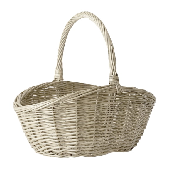 Rattan Wicker Woven With Handles Portable Garden Wicker Storage Suitable For Picnic Organizing Collecting Vegetables Flower Pots Home Decor
