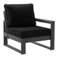 thumbnail image 4 of WestinTrends Montara Outdoor HDPE All-Weather Modern Patio Loveseat with Waterproof Cushions, Gray/Black, 4 of 15