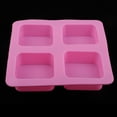thumbnail image 1 of Molde de silicona Perfecl para jabón 4 cavidades hornear pasteles chocolate cubitos, 1 of 8