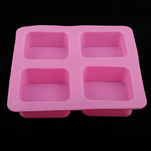 Molde de silicona Perfecl para jabón 4 cavidades hornear pasteles chocolate cubitos