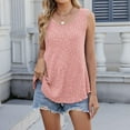 thumbnail image 2 of JGGSPWM Loose Fit Ribbed Tank Tops for Women Crew Neck Sleeveless Summer Casual Lightweight Knit Sweater Shirts Pink XL, 2 of 7