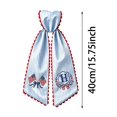 Patriotic Wreath Sash Letter H Monogram 40cm Blue White Striped Bow ...