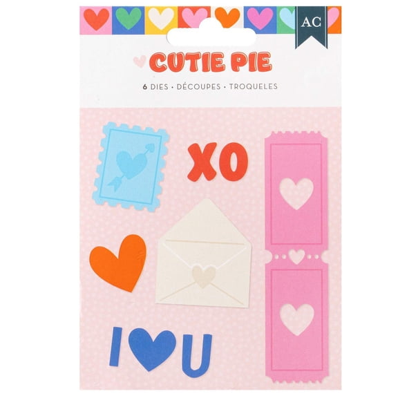 American Crafts Cutie Pie Metal Die Set 3"X4"-6/Pkg