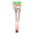 thumbnail image 3 of Clara Pucci 14K Rose Gold Solid Gold Green Solitaire with Accents Anniversary Ring for Women - 2.32 cttw Oval Cut, 3 of 7