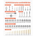 thumbnail image 2 of KFFKFF Screw Extractor Set, 63 Pieces, with Nut and Bolt Extractors, Nut Splitters, Taps, Drill Bits, Wrenches, Adapters, and Solid Storage Case, 2 of 9