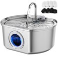 thumbnail image 1 of Fuente de agua para gatos Neareal de acero inoxidable de 3,2 L con ventana, 1 of 8