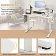 thumbnail image 4 of Costway Bureau Debout Électrique 48 Pouces x 24 Pouces avec 2 Tiroirs, Support d'Écran, Tablette de Rangement, Blanc, 4 of 9
