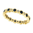 thumbnail image 2 of AFFY Round Cut Simulated Blue Sapphire,White Cubic Zirconia Eternity Band Ring In 10k Yellow Gold (0.63 cttw) Ring Size-5, 2 of 2