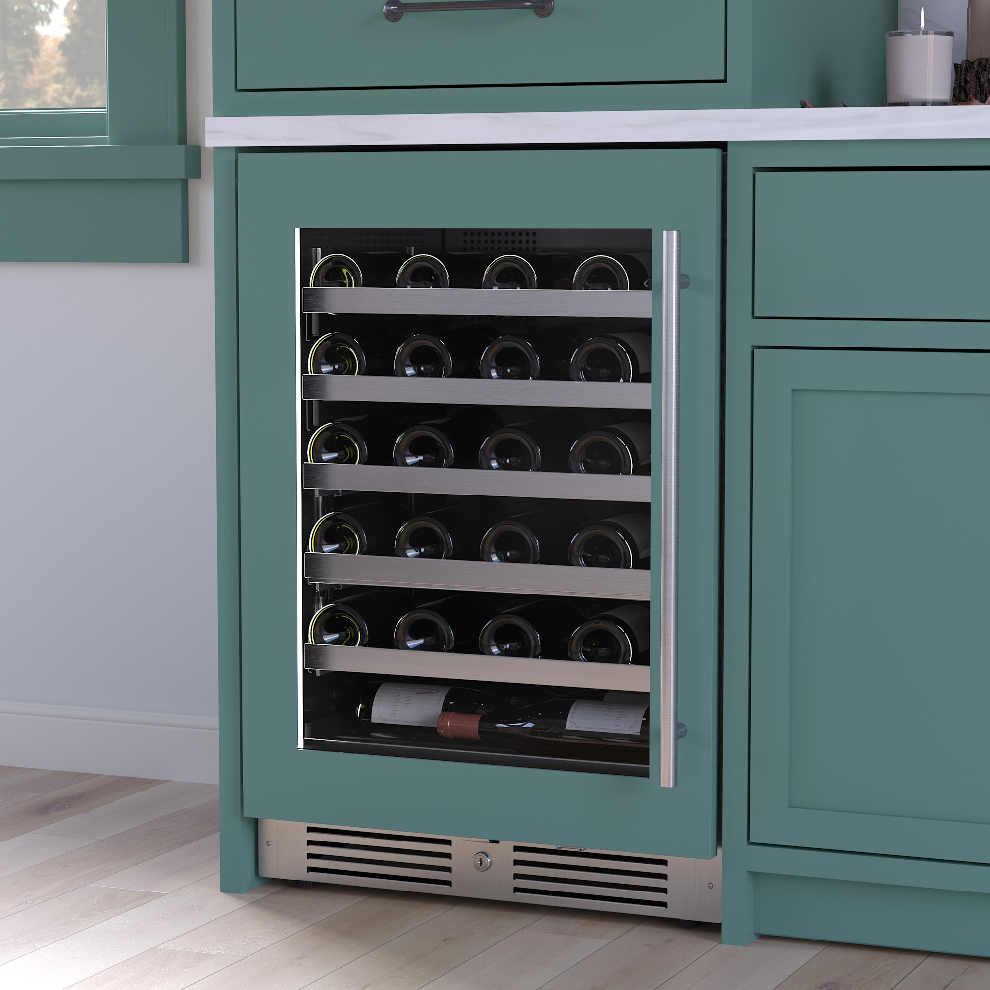 Landmark L3024ui1w-Rh 24" Wide 44 Bottle Capacity Single Zone Wine Cooler - Panel Ready
