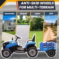 thumbnail image 6 of Joyracer 24 Volt Ride on Toys, Ride on Tractor w/ Tiltable & Detachable Trailer, 2x200W Power Car Wheels for Kids, Remote Control, Bluetooth, Shifter, Music, Blue, 6 of 11