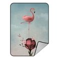 thumbnail image 1 of EREHome Flamants Roses Jeter Couverture Couvertures Molletonnées Couverture en Peluche 58x80 Pouces, 1 of 1