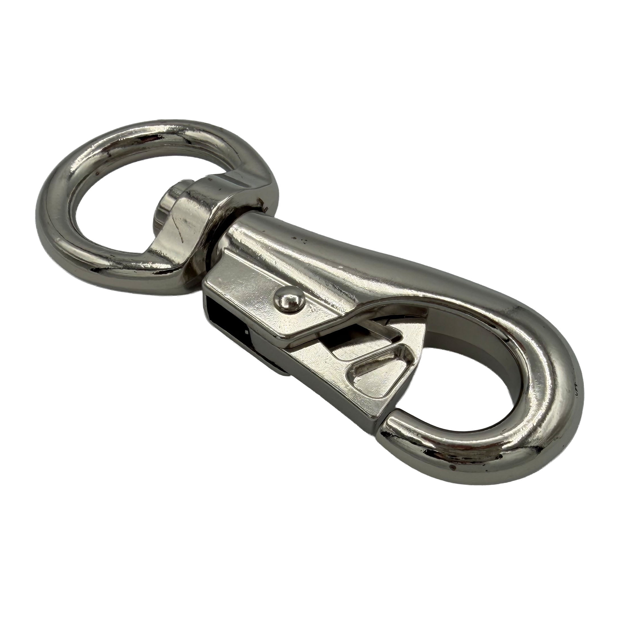 (3 pack) 7/8" Heavy Duty Swivel Eye Bull Snap, Nickel Plated, Peerless Chain Company, #4710338
