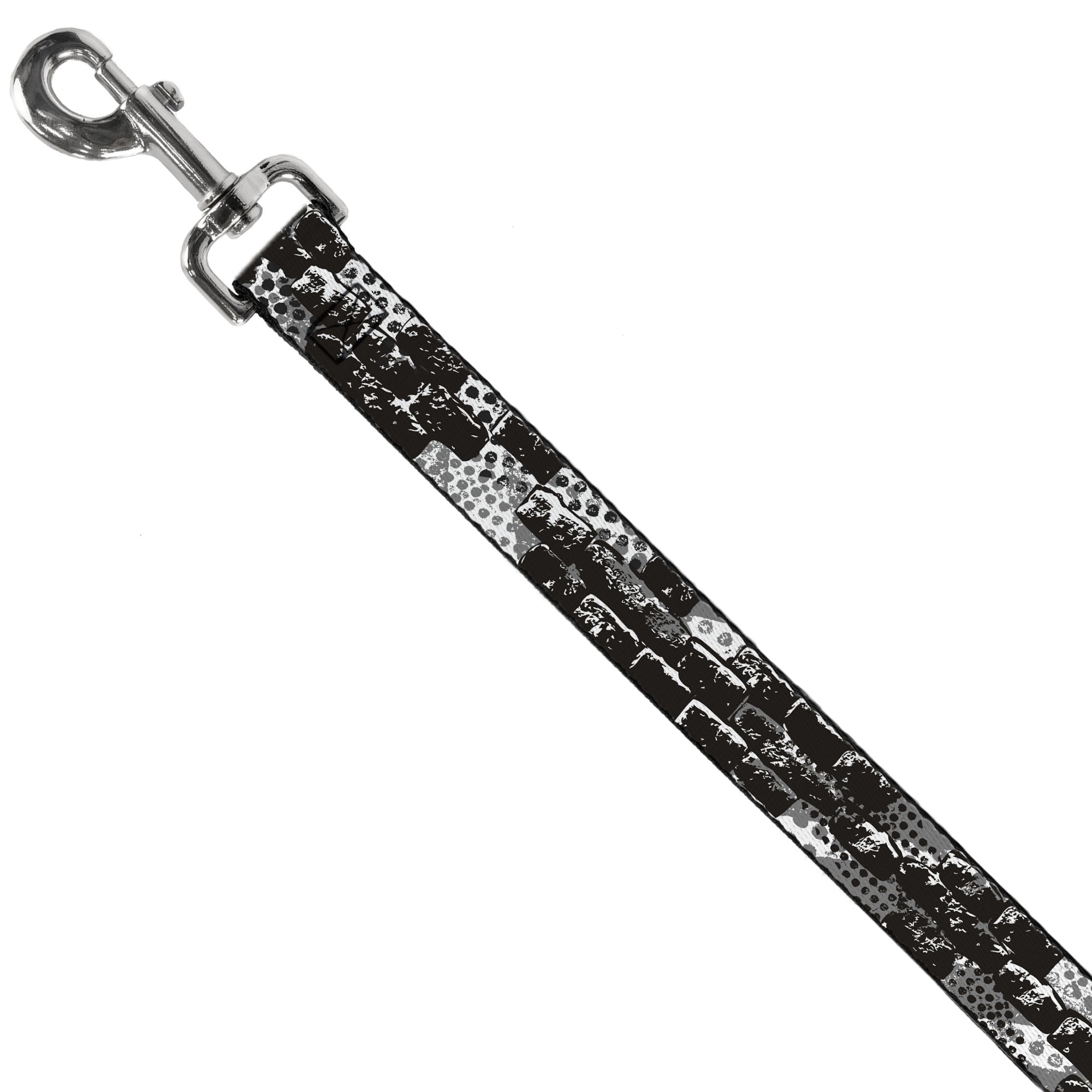 Buckle-Down Pet Leash, Dog Leash, Grunge Bricks Black White, 6 Feet Long 1.0 Inch Wide