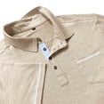thumbnail image 7 of FRSASU Mens Short Sleeve Polo Shirts Leisure Summer Button Basic Shirt Classic Golf Stylish Tops with Pocket Beige, 7 of 7