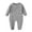 Grey, variant on Baby Solid Long Sleeve Romper Toddler Neutral Casual Outfit Size:12-18 Months