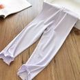 thumbnail image 6 of jobturf Girls Leggings High Waisted Ruffle Trim Ribbed Yoga Pants Summer Stretchy Casual Trousers for Kids 1-10 Years, 6 of 7