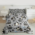 thumbnail image 2 of Homewish Cartoon Grey Penguin Bedding Comforter Set, Ice Hockey Sports Twin Comforter Sets, Kawaii Animal Reversible Bedding Set, Microfiber Bedroom Decor, 2-Piece, 2 of 8