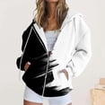 thumbnail image 3 of QASIEATN Hoodies for Graceful Women Fashion, Zip Up Hoodies Oversized Sweatshirt Long Sleeve Color Block Jackets Coat Workout Outfits Fall Trendy, Womens Fall Tops, 3 of 5