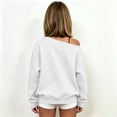 thumbnail image 5 of XAOFW Girls Solid Color Off The Shoulder Sweatshirts Cozy Long Sleeve Sweatshirts Relaxed Fit Knit Basic Pullover Trendy Tops 4-5 Years, 5 of 5