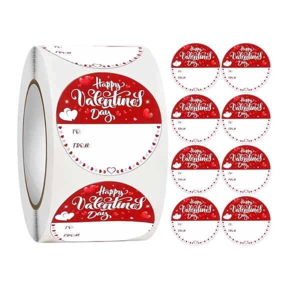 RUISINERY 500pieces Valentines Day Sealing Sticker 50mm Writable Round Seal Sticker Adhesive Wrapping Label for Envelope Card
