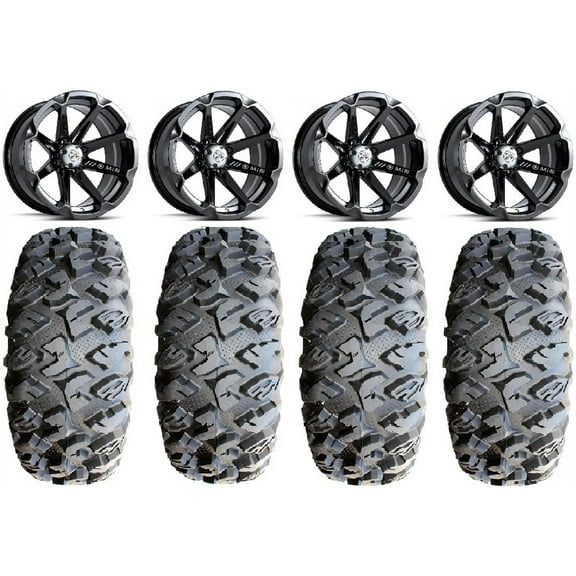 MSA Black Diesel 14" UTV Wheels 28" MotoClaw Tires Polaris RZR XP 1000 / PRO XP / Ranger XP 900/1000