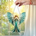 thumbnail image 4 of Blue and Gold Hanging Angel Ornament, Exquisite Acrylic Figurine with Intricate Details, Spiritual Home Decoration and Religious Gift for Christmas, Holiday and Memorial, 4 of 7