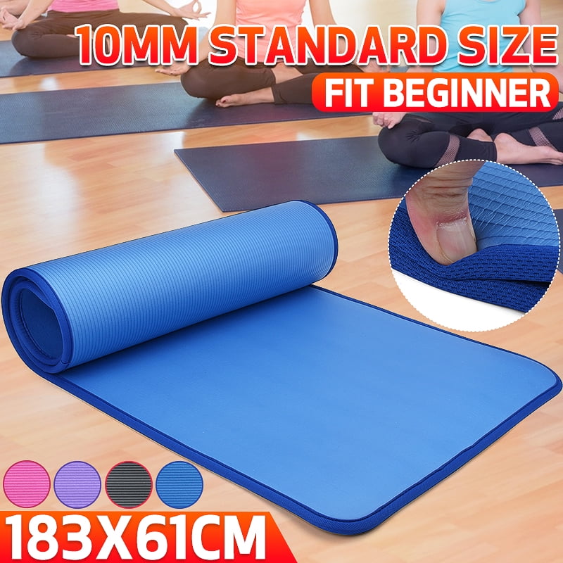 New 183x61cm Yoga Pilates Mats with Carry Bag Strap Gym Exercise 10/15mm Thick 