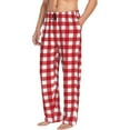 thumbnail image 2 of Haiem Red Checkboard Men's Pajama Pants Ultra Lightweight Pjs Bottoms Sleepwear Bottom Pants with Pocket Drawstring-Medium, 2 of 9