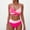 Red, variant on PRINxy Women Two Piece Color Block Wrap Bikini Set Crisscross V Neck Top High Waisted Curved Bottom Padded Bra Adjustable Straps Summer Swim Attire Blue S