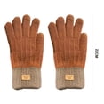 thumbnail image 5 of Tnobhg 1 Pair Winter Gloves Thick Plush Knitted Elastic Five Fingers Keep Thermal Warm Applique Outdoor Gloves Clothes Accessories, 5 of 7