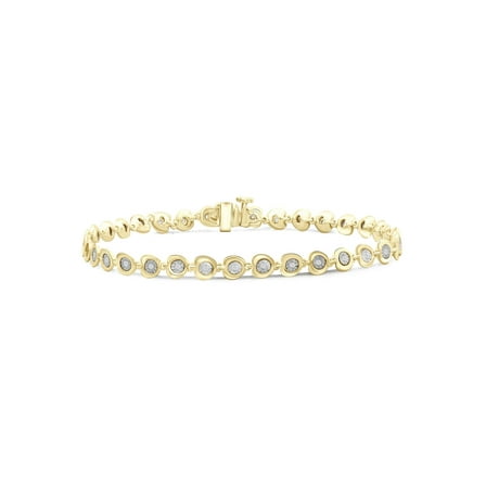White Diamond Accent 14k Gold Over Silver Bracelet