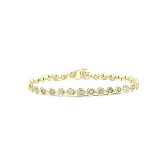 White Diamond Accent 14k Gold Over Silver Bracelet