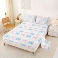 thumbnail image 2 of spefrowx Ocean Crab King Sheets for Girls, Pink Stripe Ribbon Bow Bedding, 4-Piece, 1 Flat Sheet, 1 Fitted Sheet and 2 Pillowcases, 2 of 6