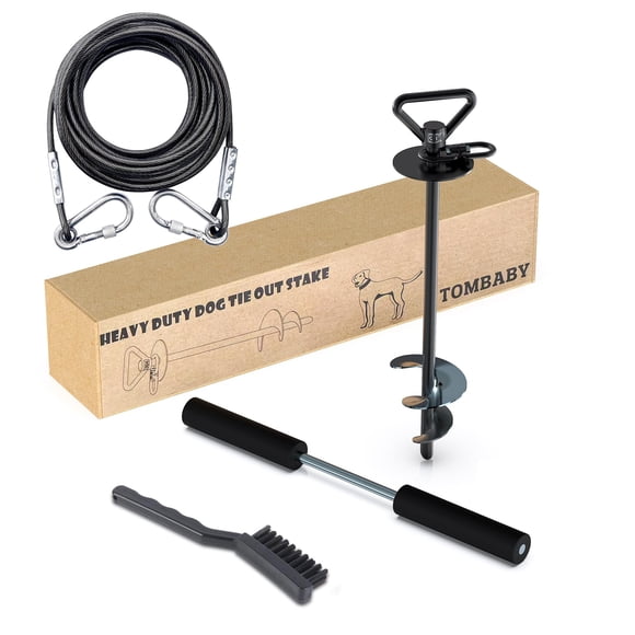 Cable Anchor Stake TOMBABY de 20 pies, giratorio de 360°, resistente