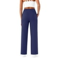 thumbnail image 6 of Women's High - Waist Wide - Leg Yoga Pants - Stretch, Pocket - Equipped for Work, Casual & Lounge, 6 of 20